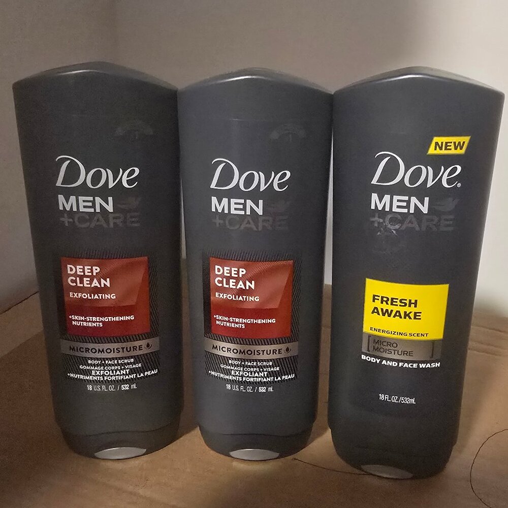 Dove Men Care Deep Clean Exfoliating Fresh Awake Body Face Wash Scrub